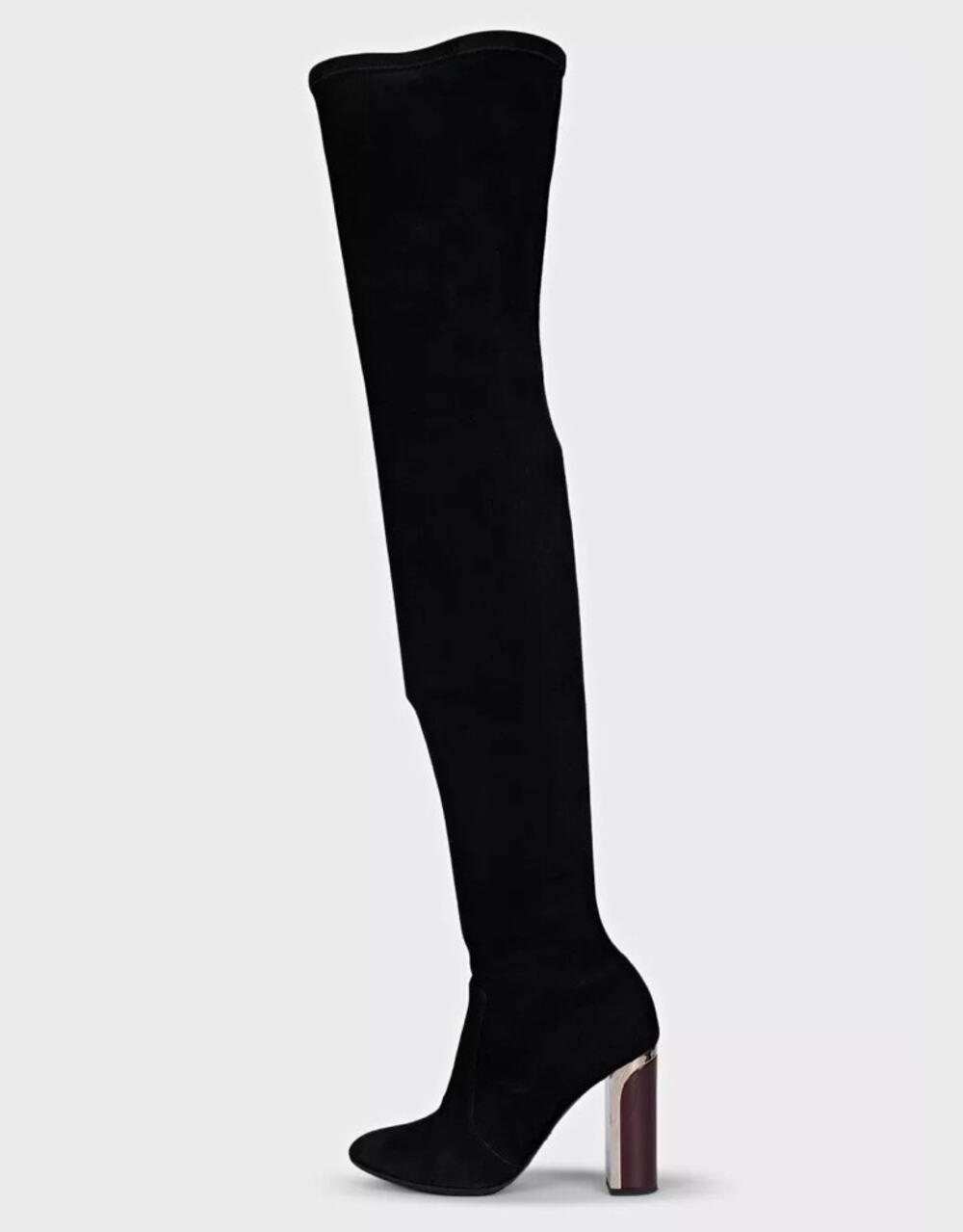 Christian Dior Black Suede Over-the-Knee Boots Sz.38
